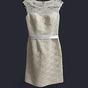 Chic Lace Mini Dress in Cream